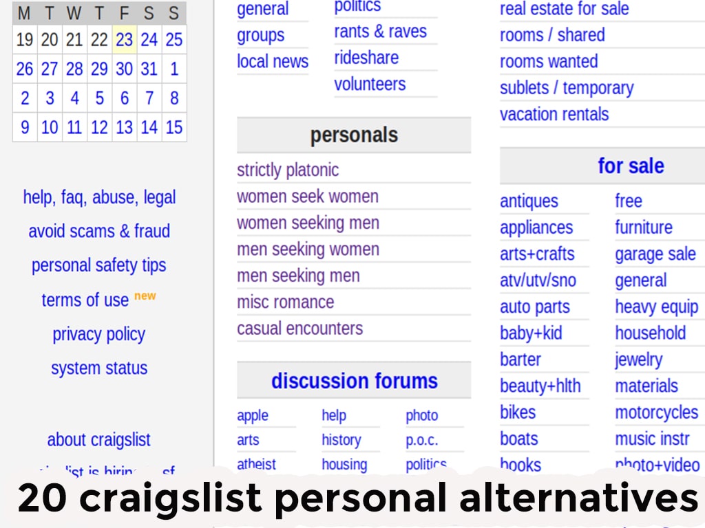 20 Craigslist personal alternative websites online